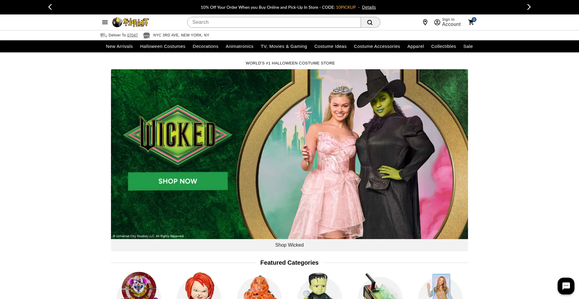 Spirithalloween.com Screenshot