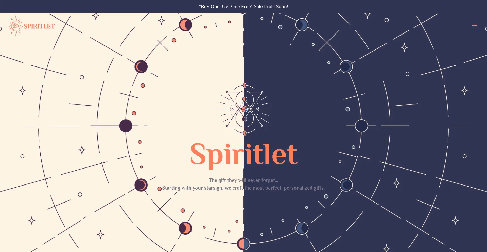 Website screenshot of Spiritlet.com