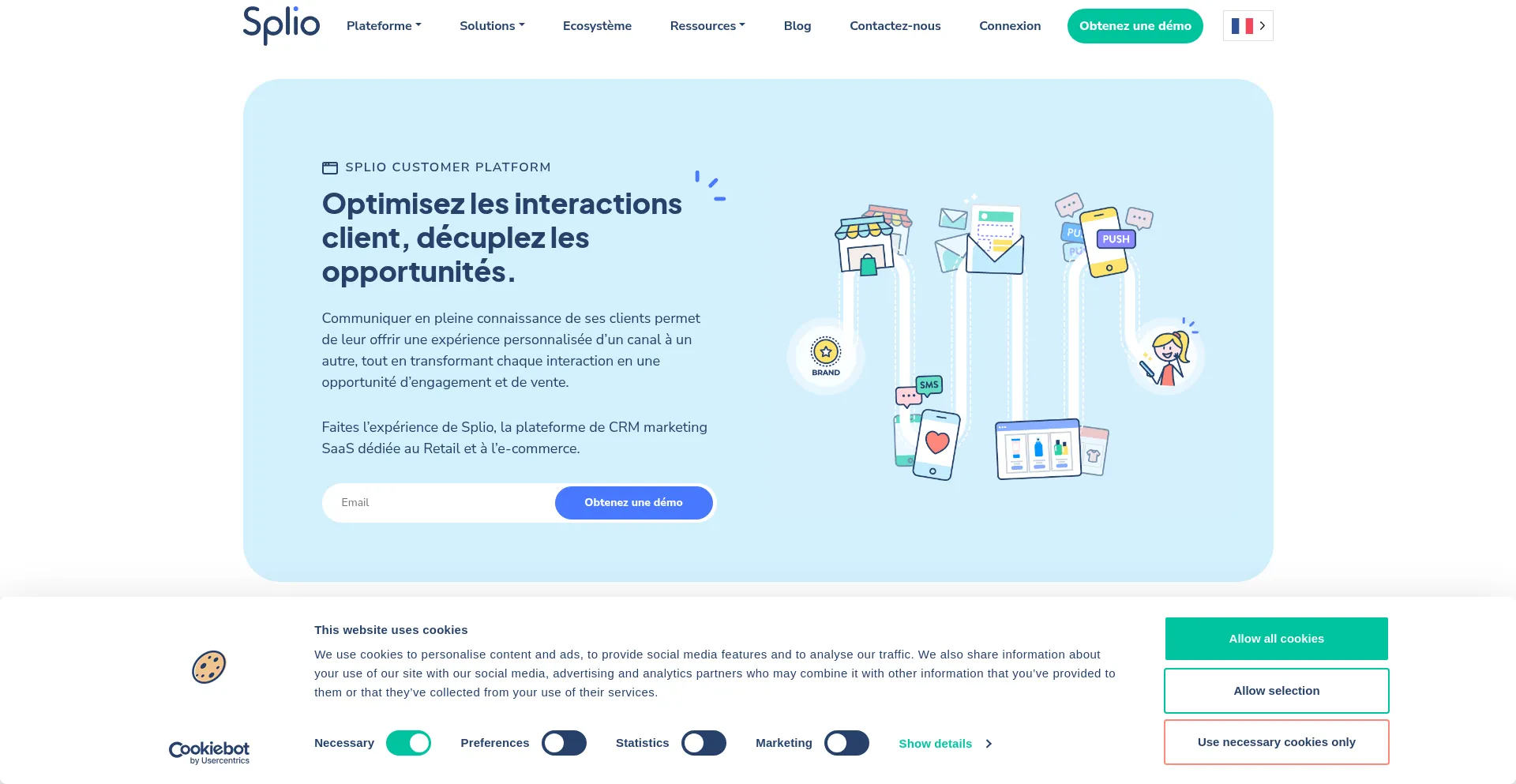 Website screenshot of Splio.com