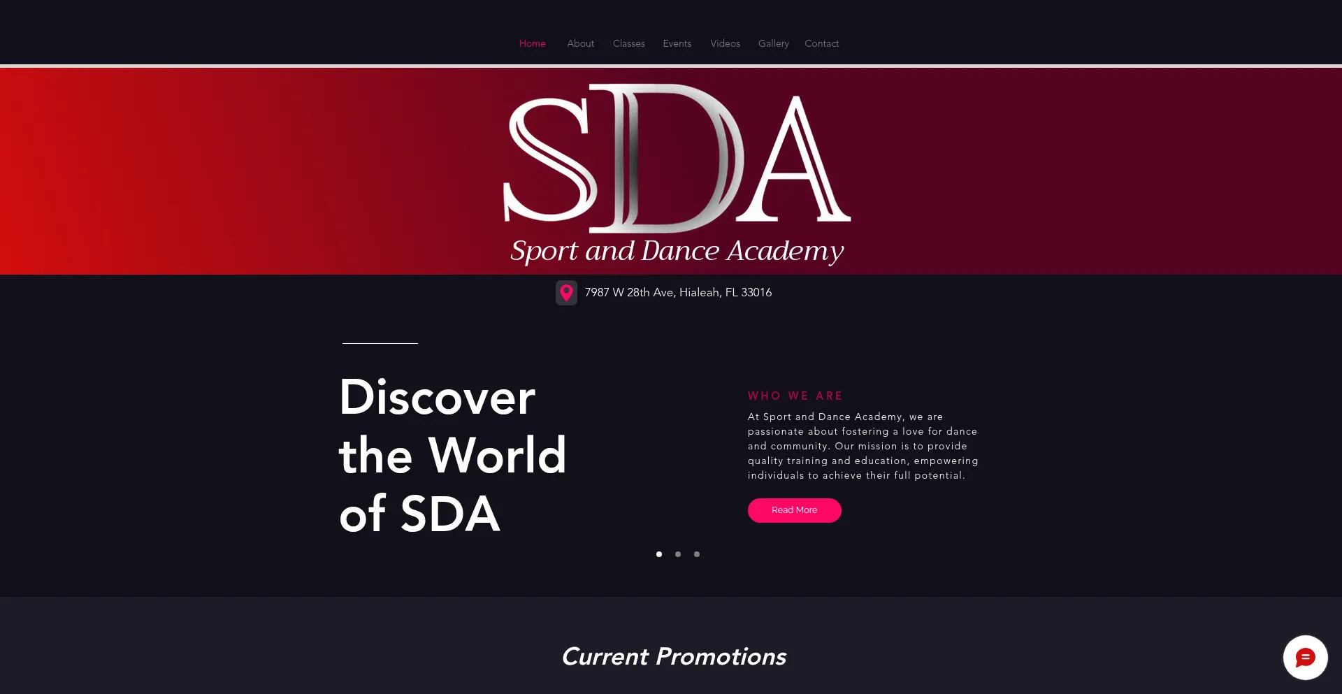 Website screenshot of Sportanddanceacademy.com