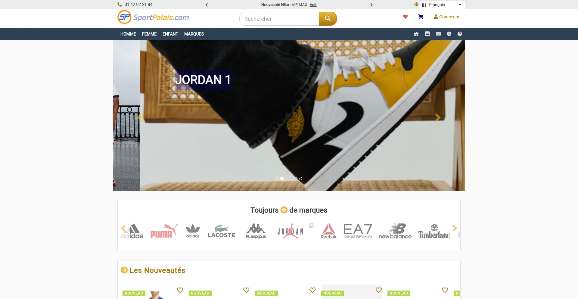 Website screenshot of Sportpalais.com