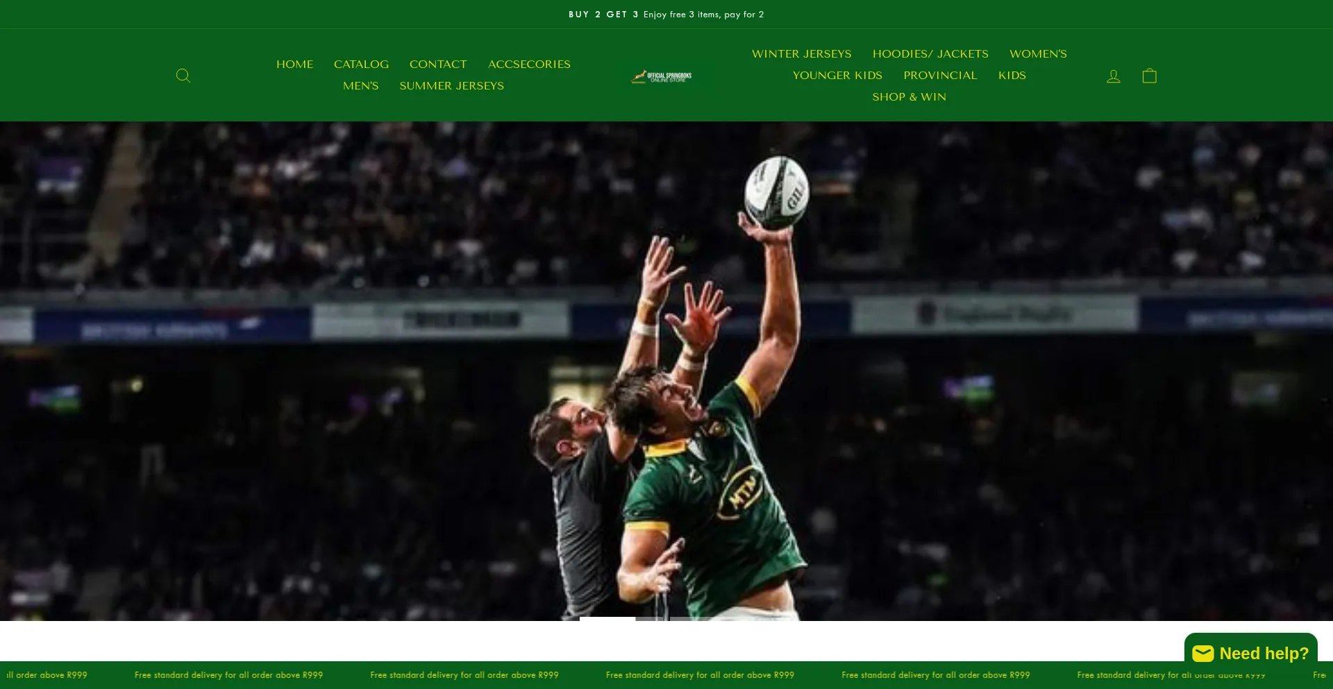 Website screenshot of Springbokofficial.co.za