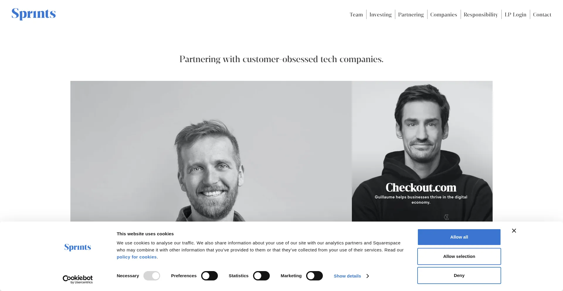 Website screenshot of Sprints.com