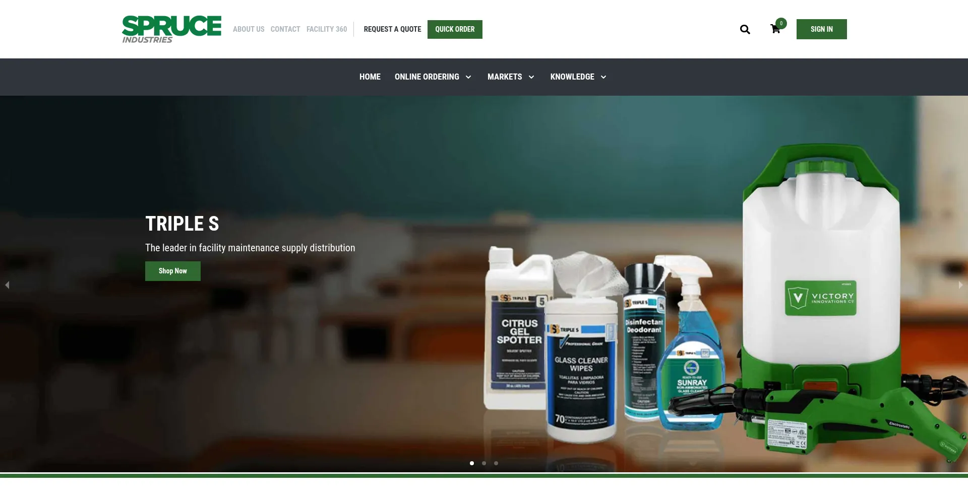 Website screenshot of Spruceindustries.com