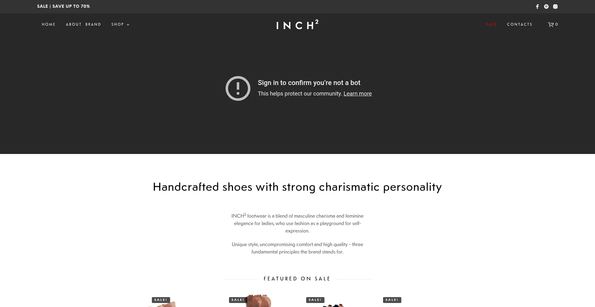 Website screenshot of Squaredinch.eu