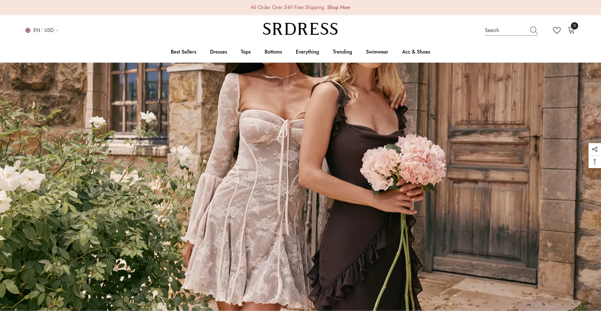 Website screenshot of Srdress.com