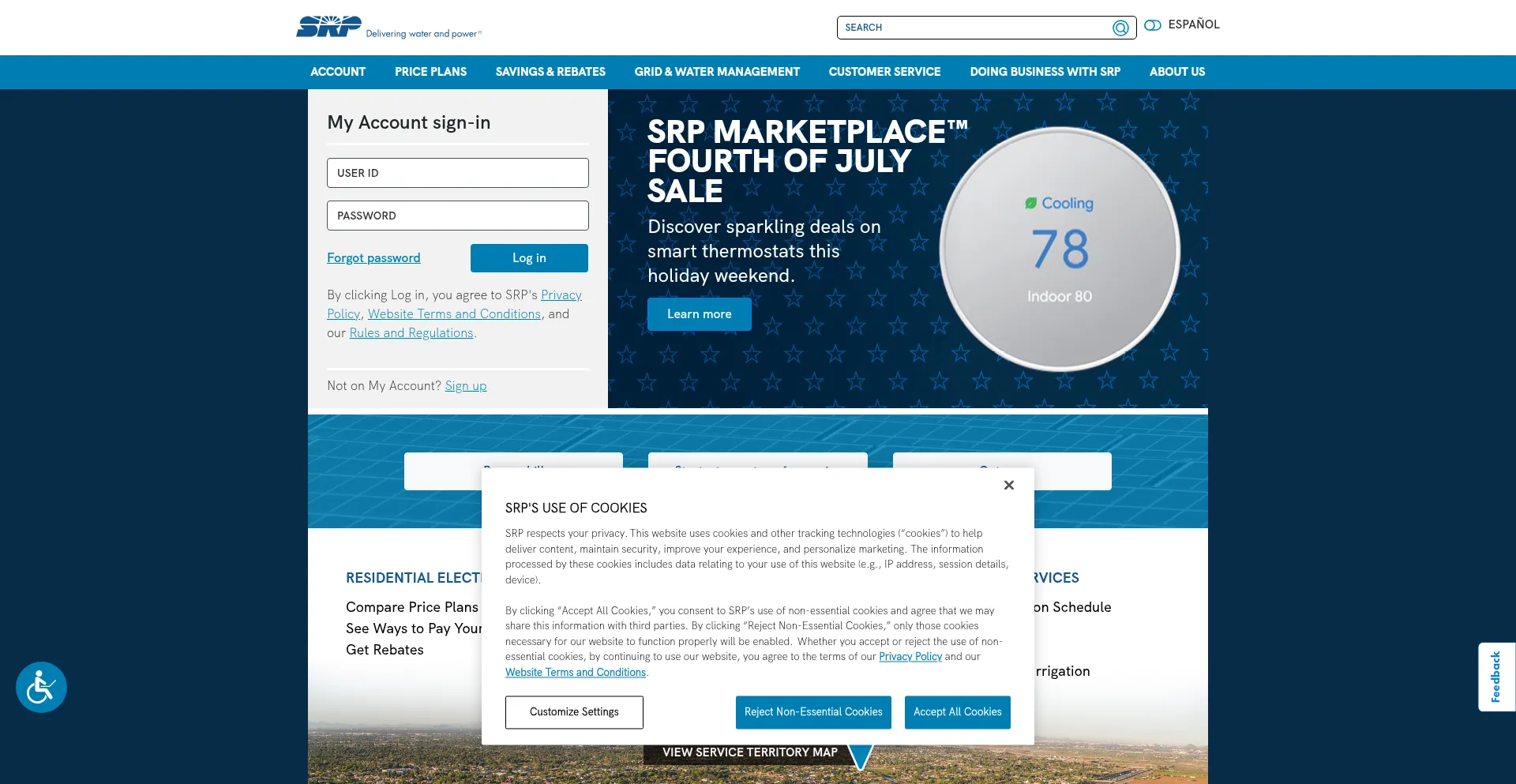 Website screenshot of Srpnet.com