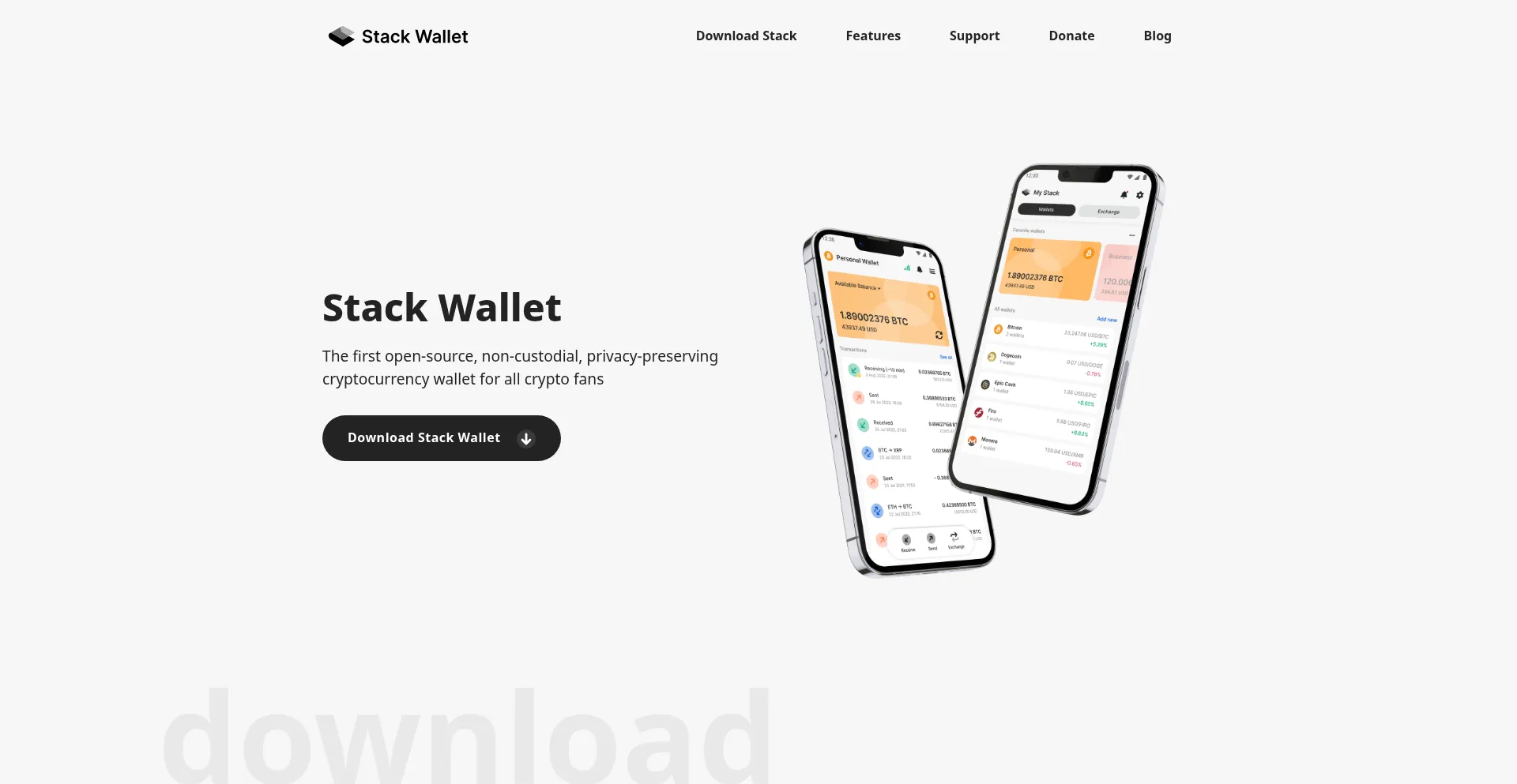 Website screenshot of Stackwallet.com