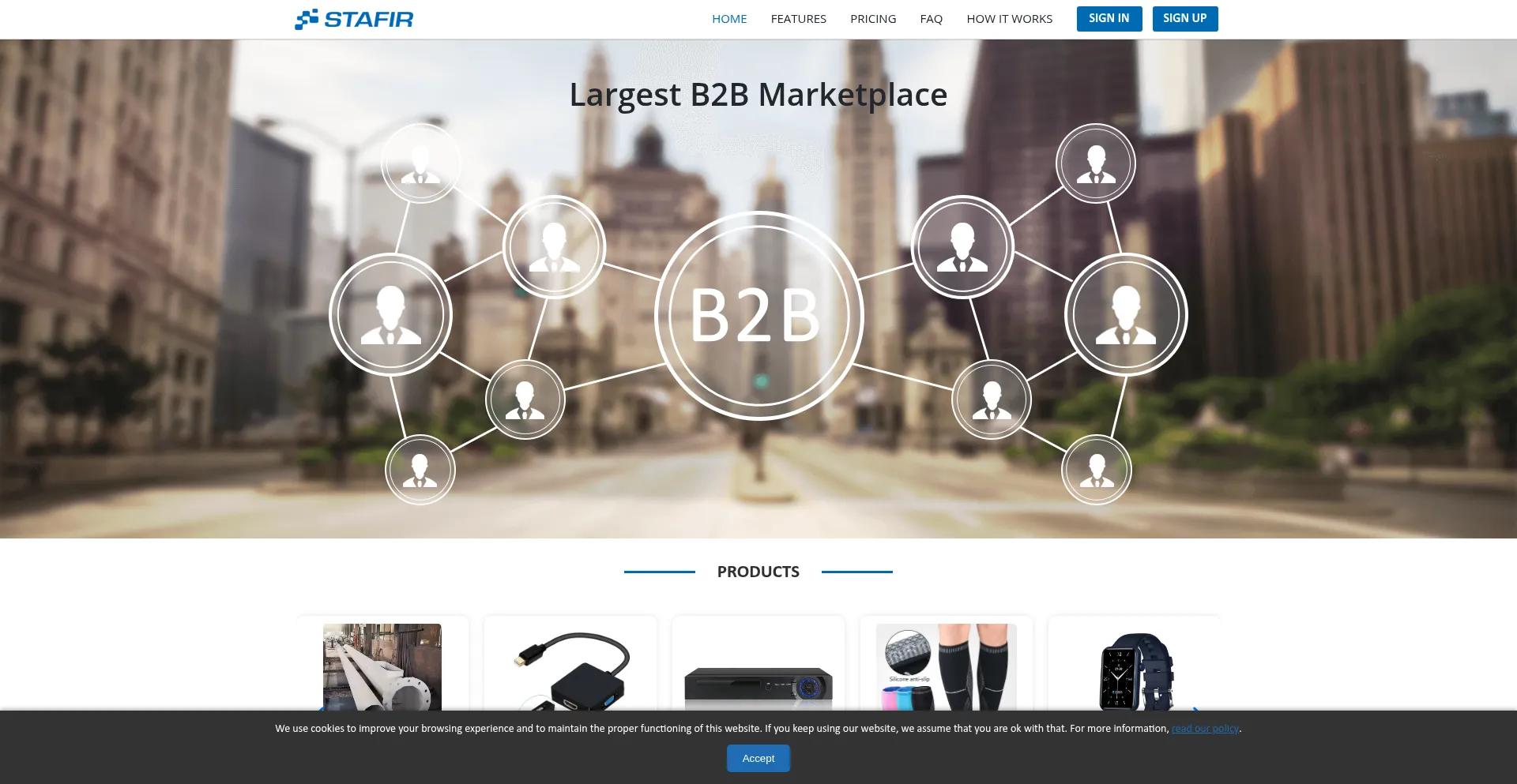 Website screenshot of Stafir.com