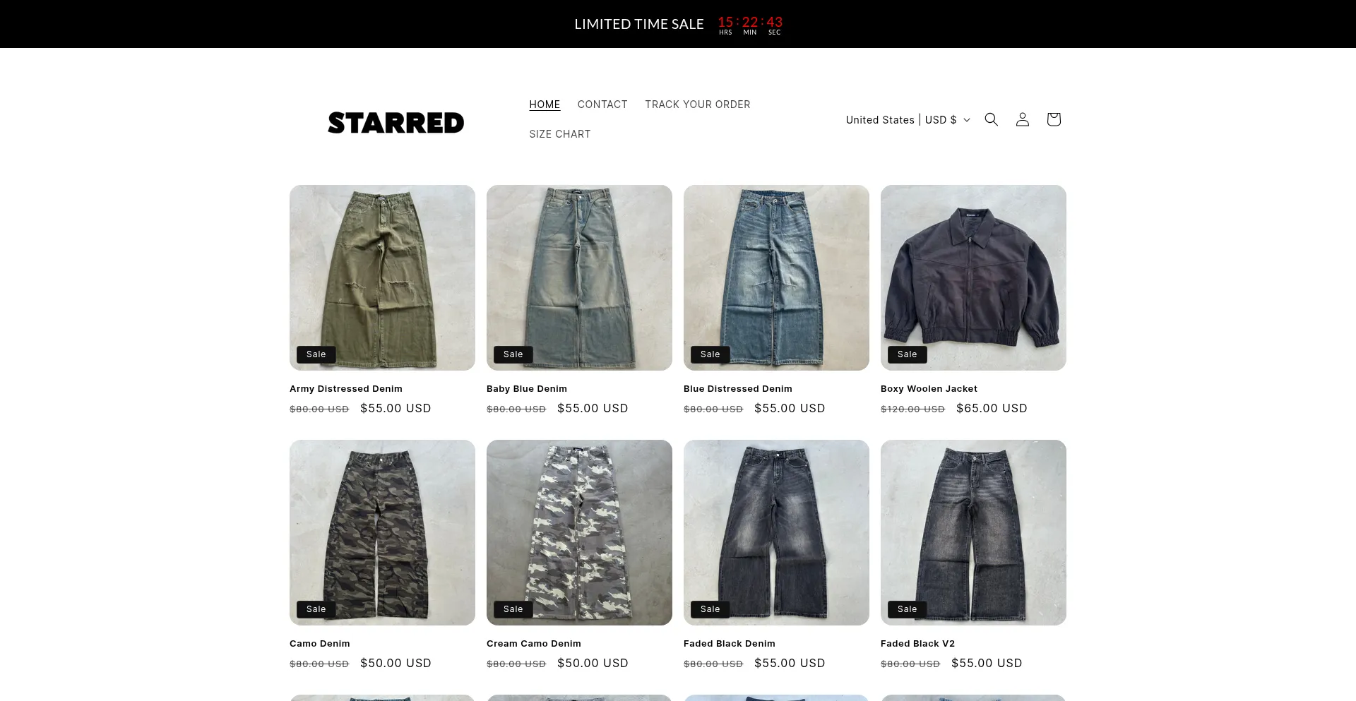 Website screenshot of Starred.us