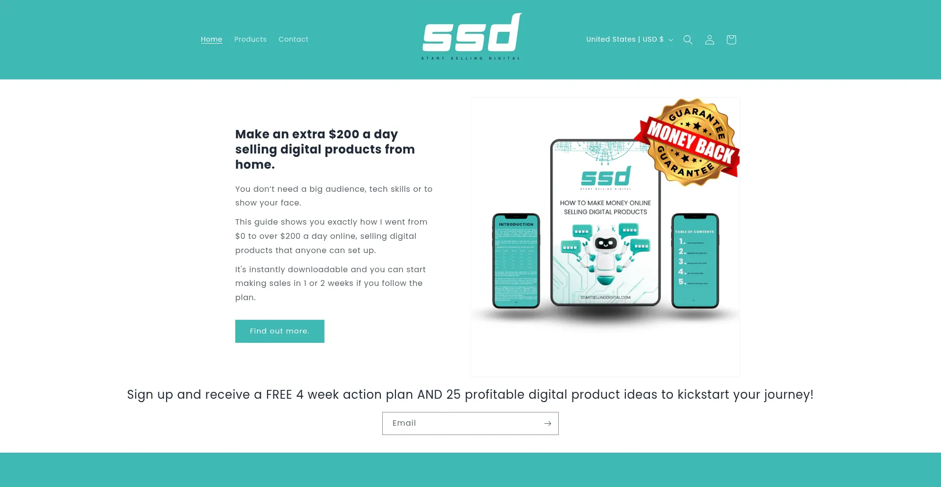 Website screenshot of Startsellingdigital.com