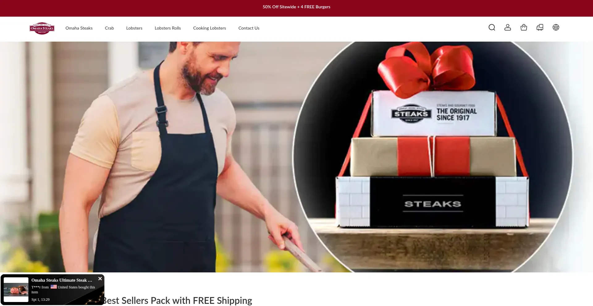 Website screenshot of Steaksboxmpk.shop