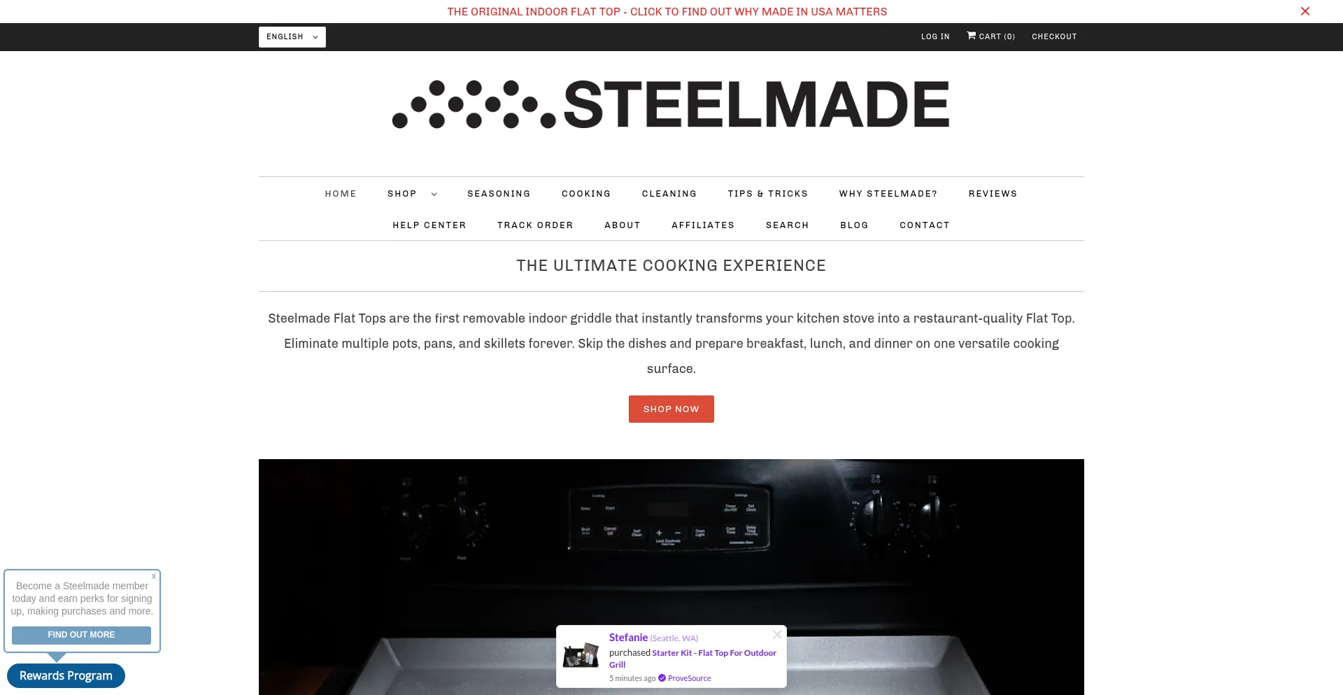 Website screenshot of Steelmadeusa.com