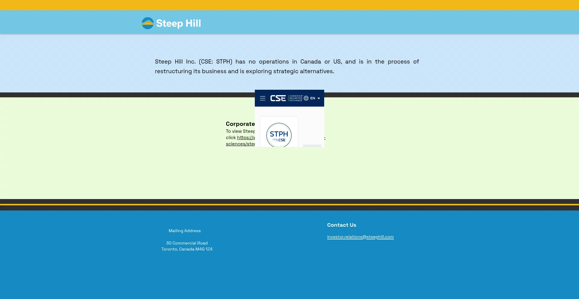 ¿És Seguro y Confiable Steephill.com?
