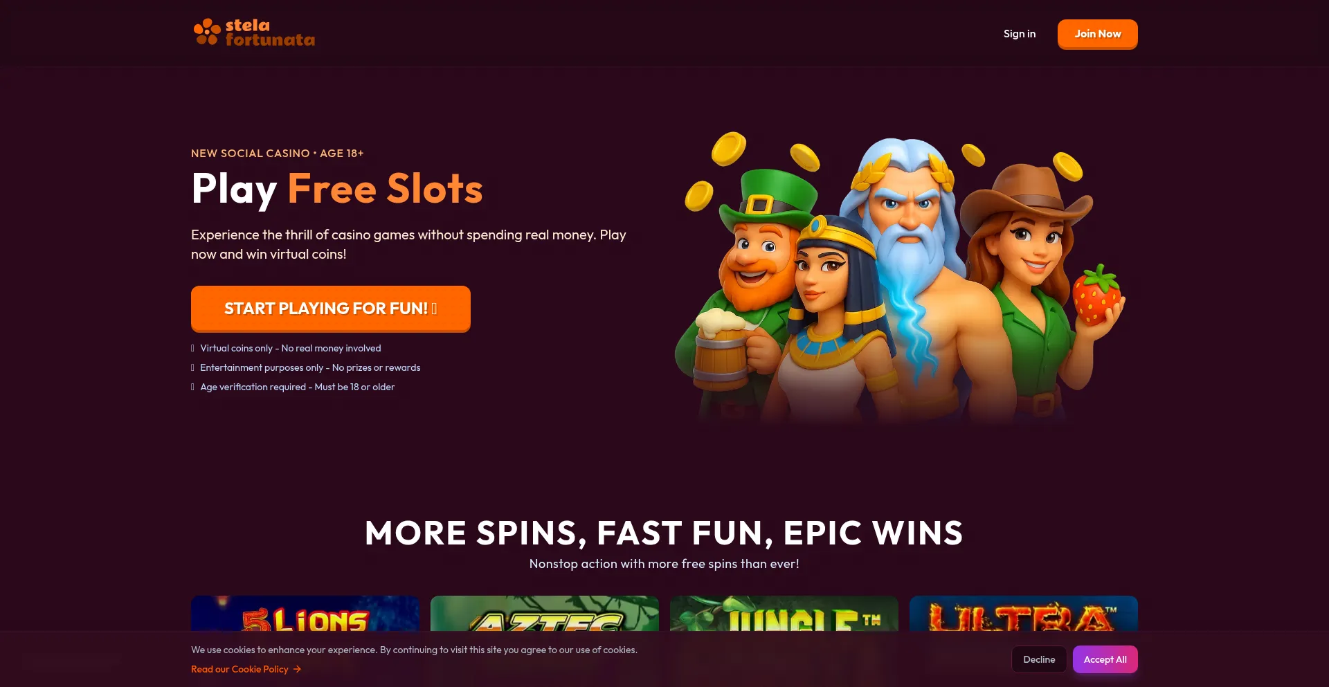 Website screenshot of Stelafortunata.com