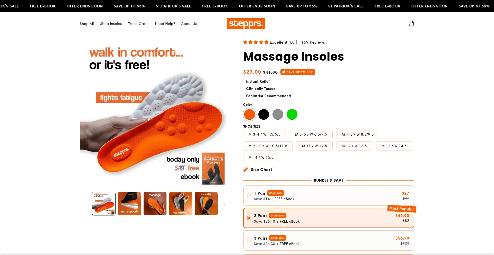 Website screenshot of Stepprs.com