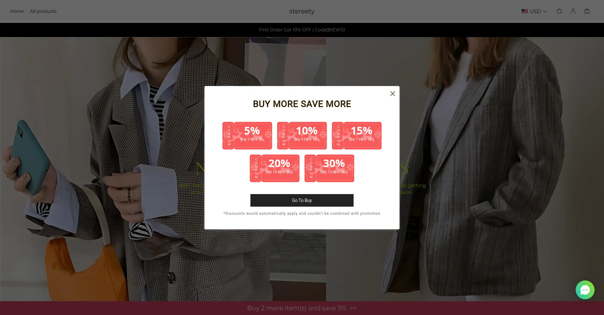 Website screenshot of Stereety.com