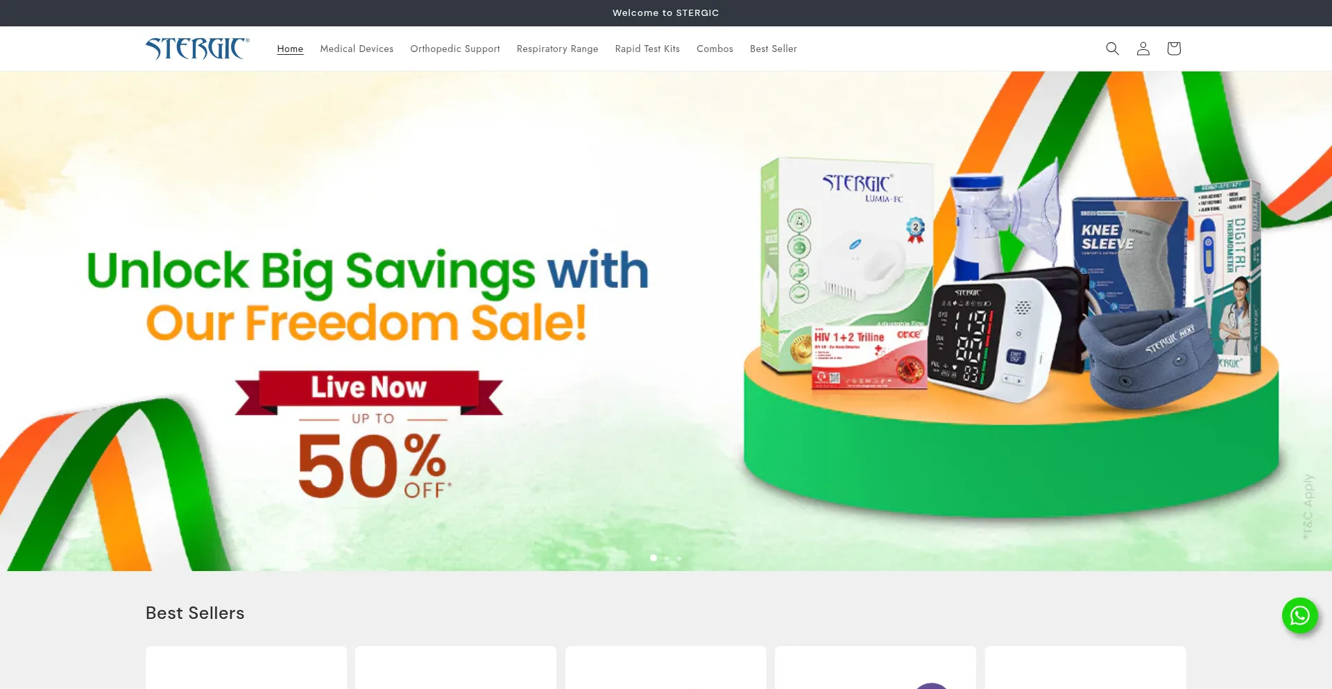 Website screenshot of Stergic.com