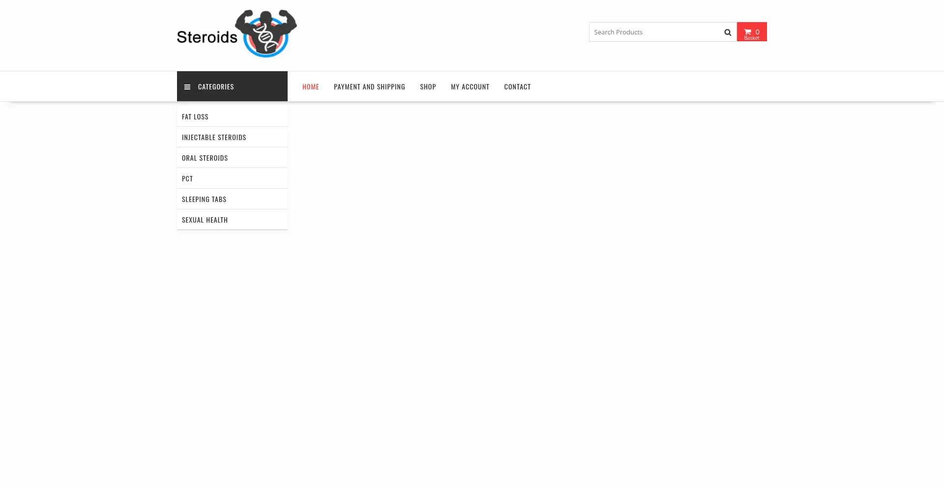 Website screenshot of Steroidsukoutlet.com