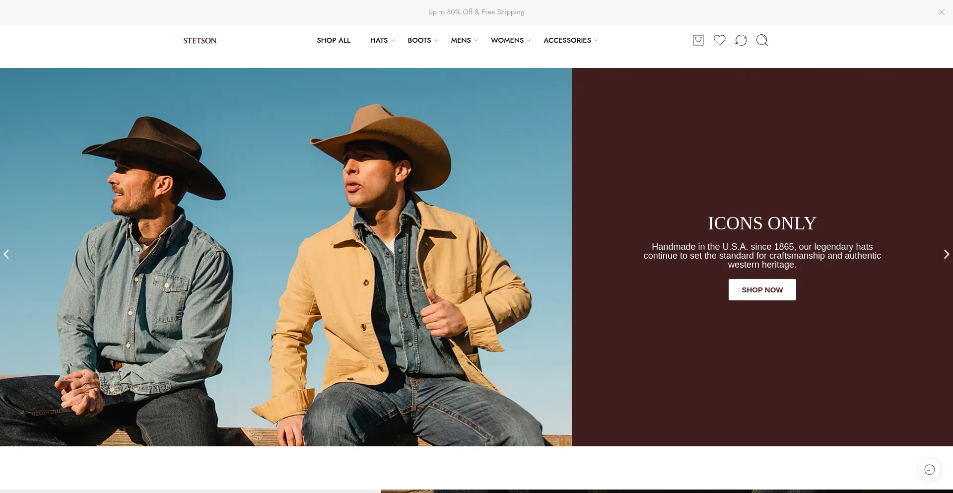 Website screenshot of Stetsonwear.com