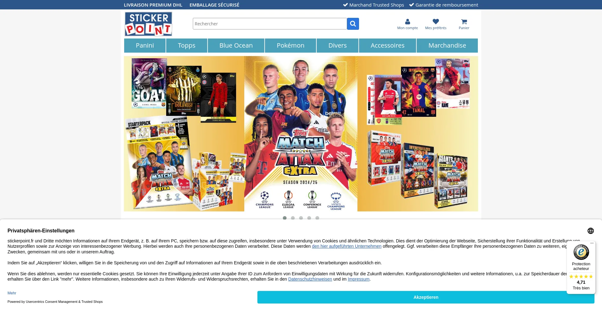 Website screenshot of Stickerpoint.fr