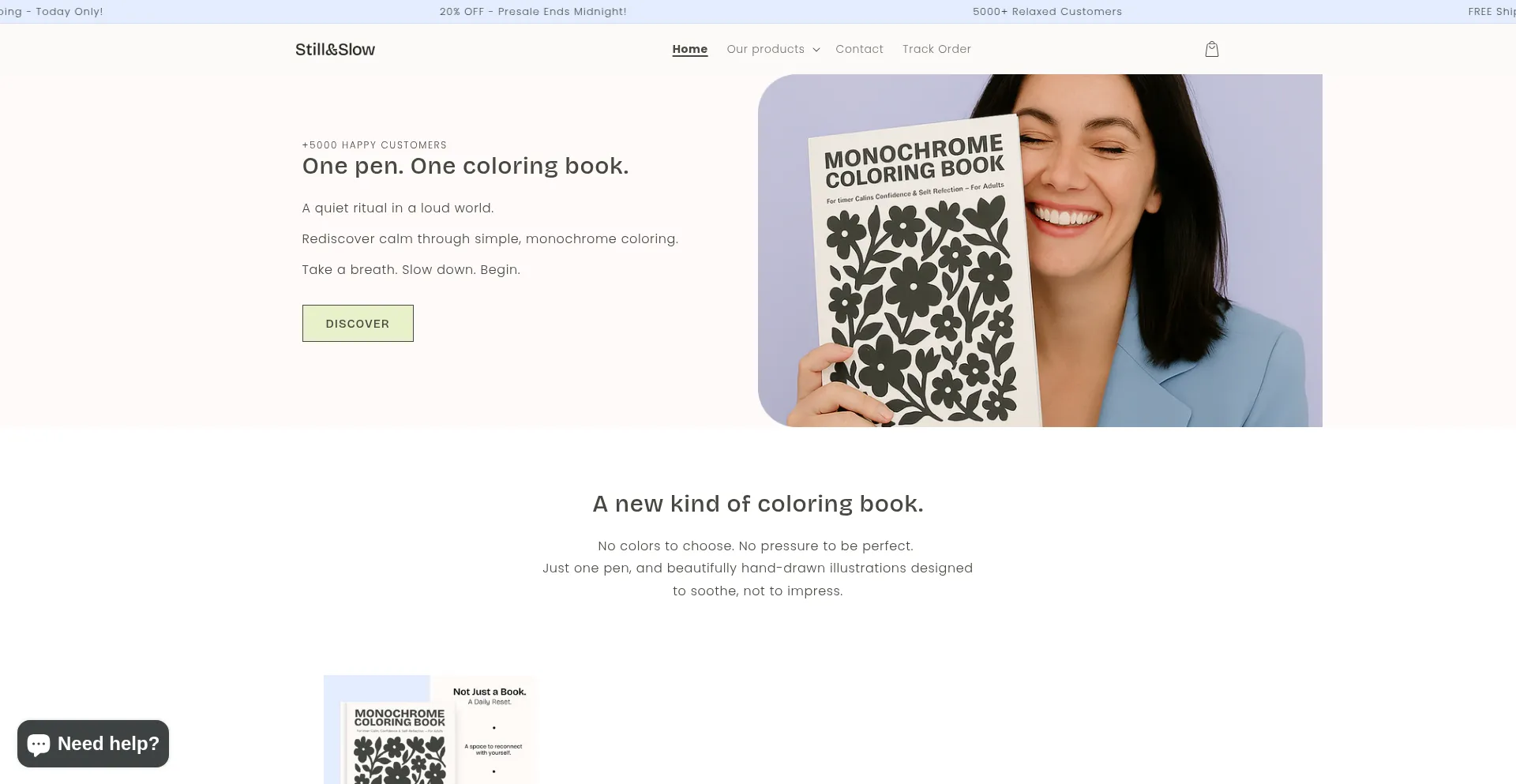Website screenshot of Stillandslow.com