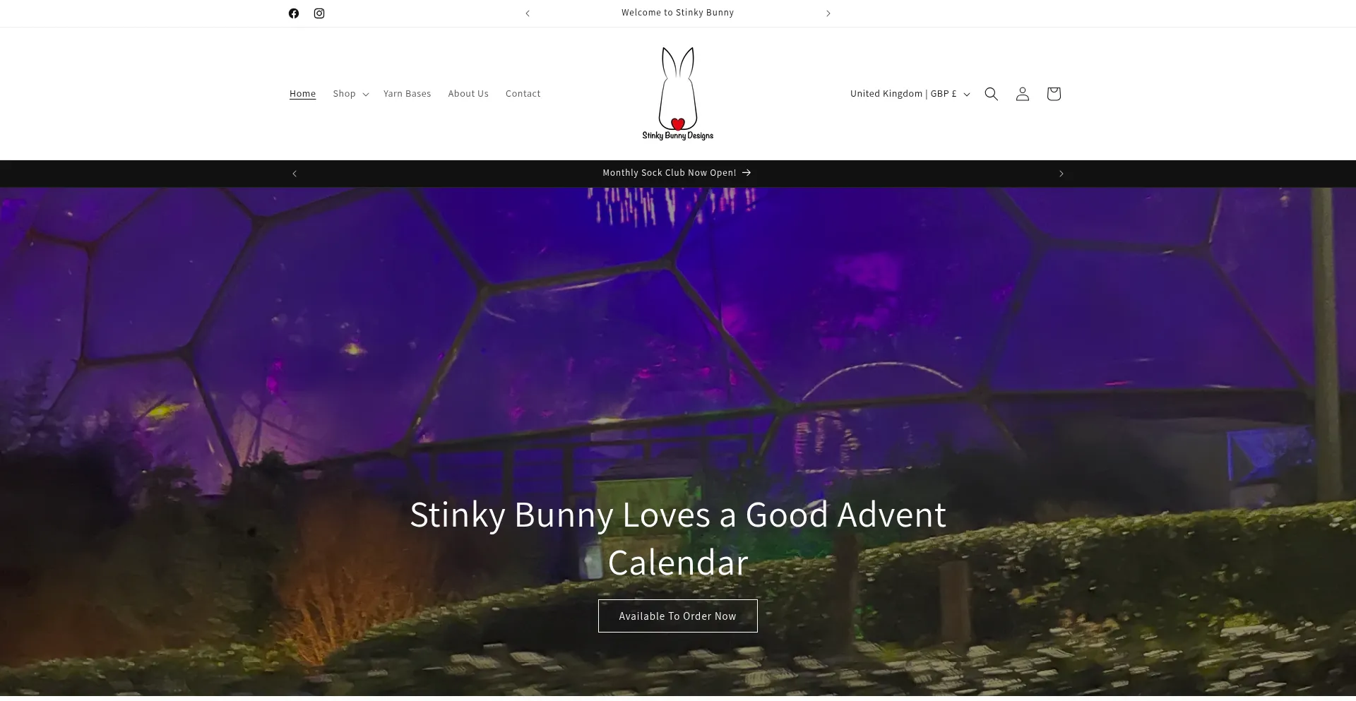 Website screenshot of Stinkybunnydesigns.com