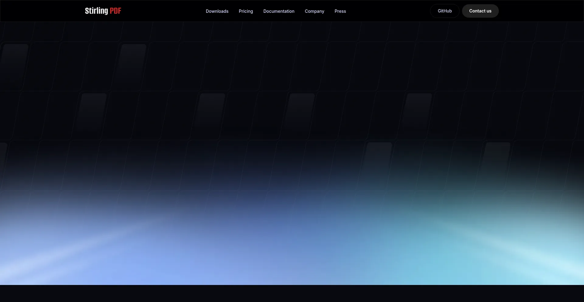 Website screenshot of Stirlingpdf.com