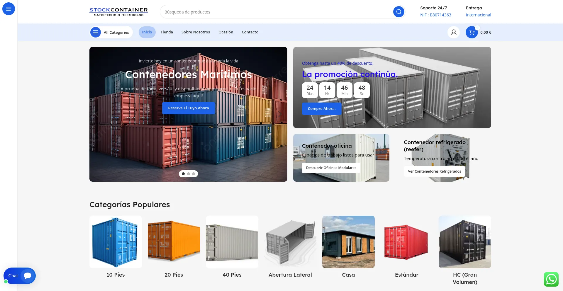 Website screenshot of Stock-container.com