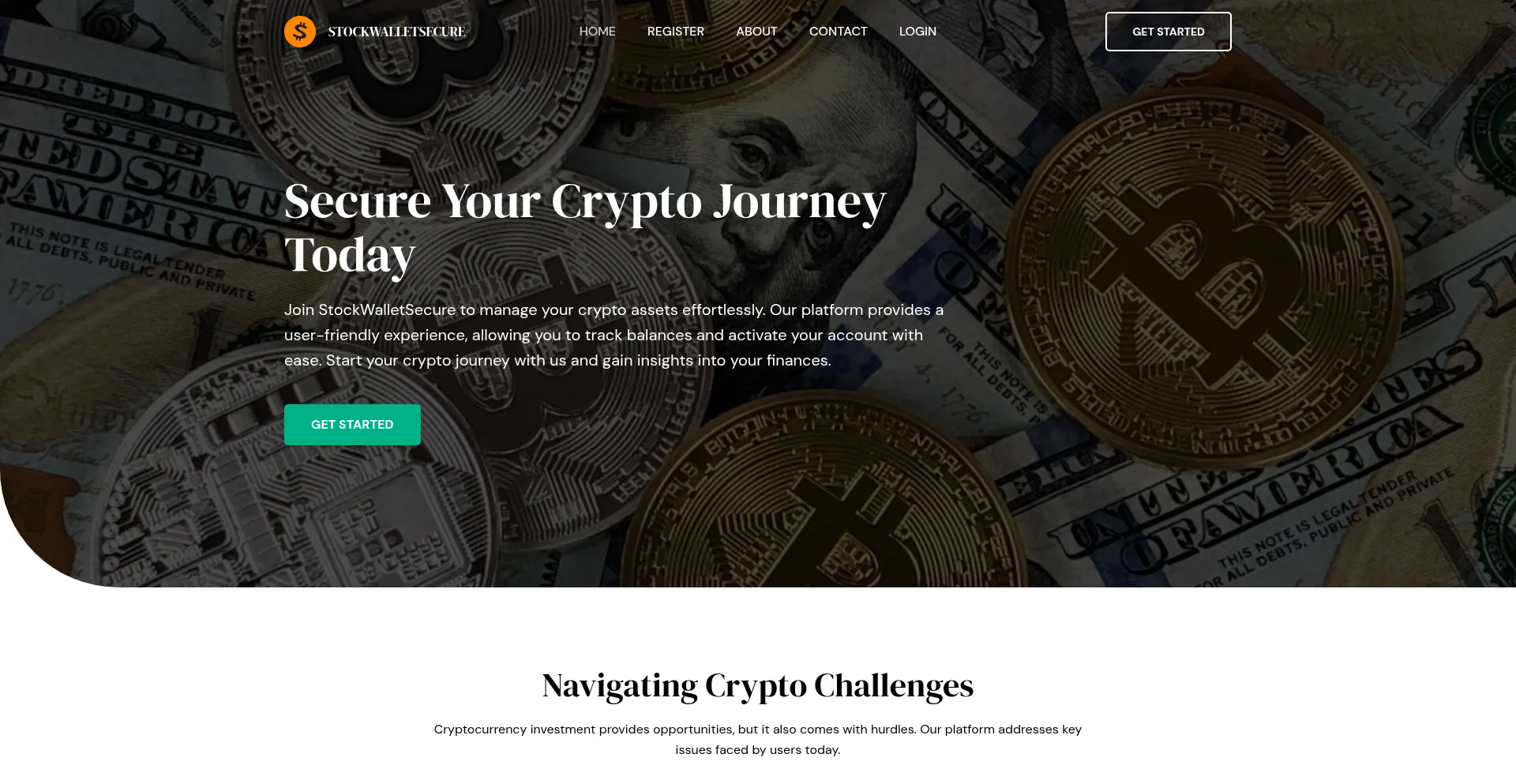Stockwalletsecure.com Screenshot