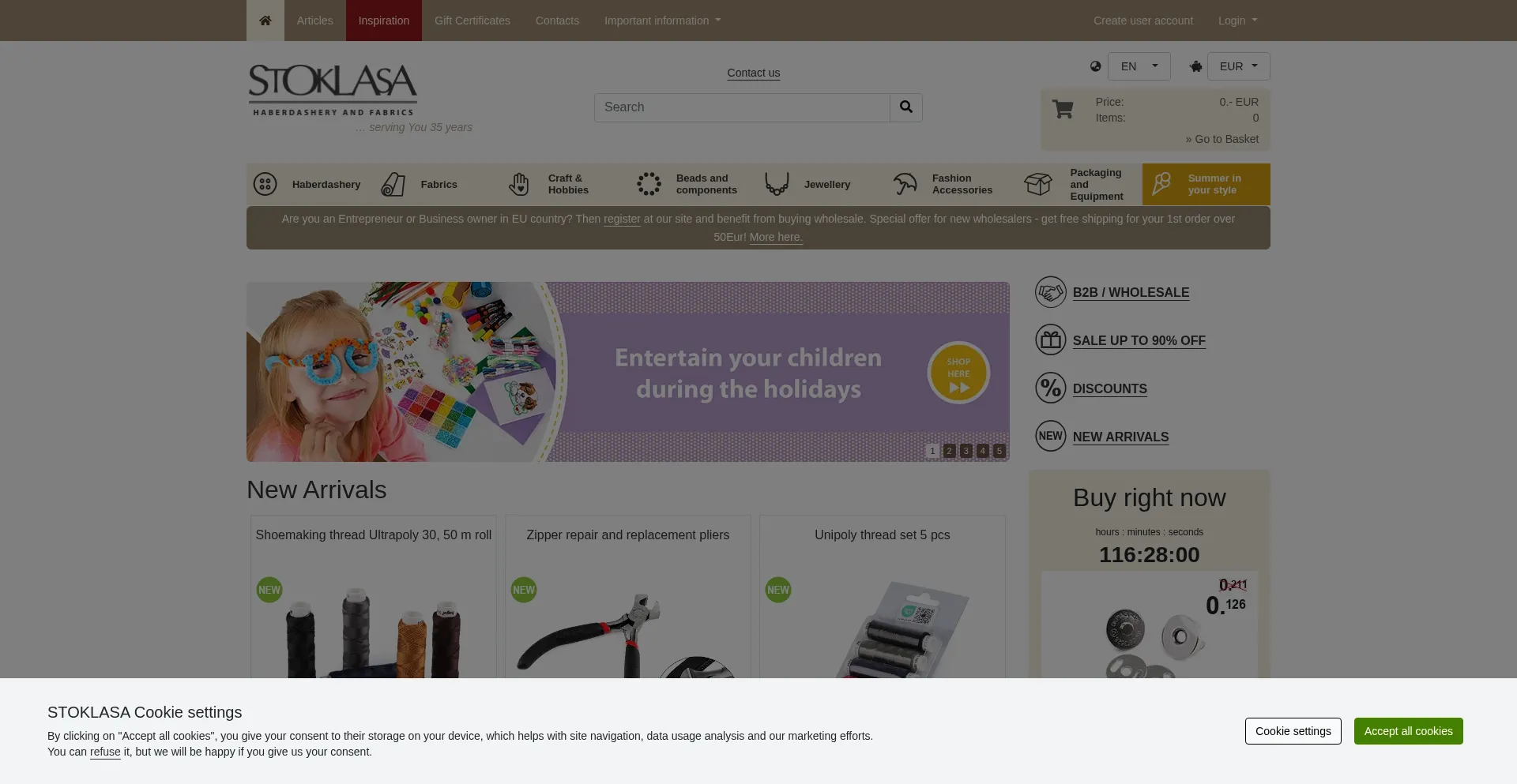 Website screenshot of Stoklasa-eu.com