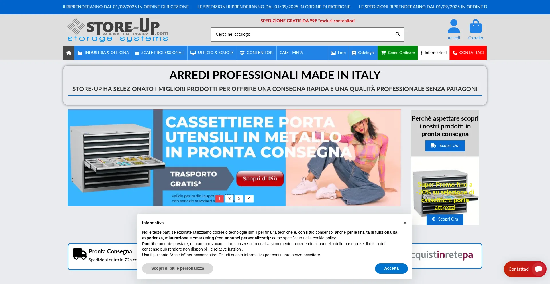 Website screenshot of Store-up.com