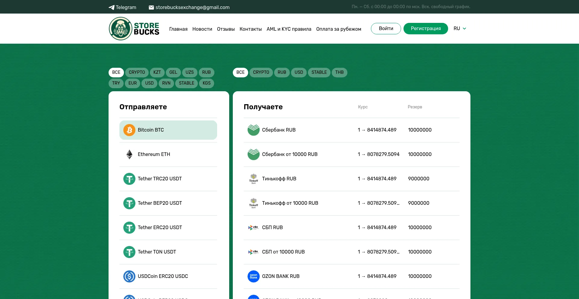 Website screenshot of Storebucks.io