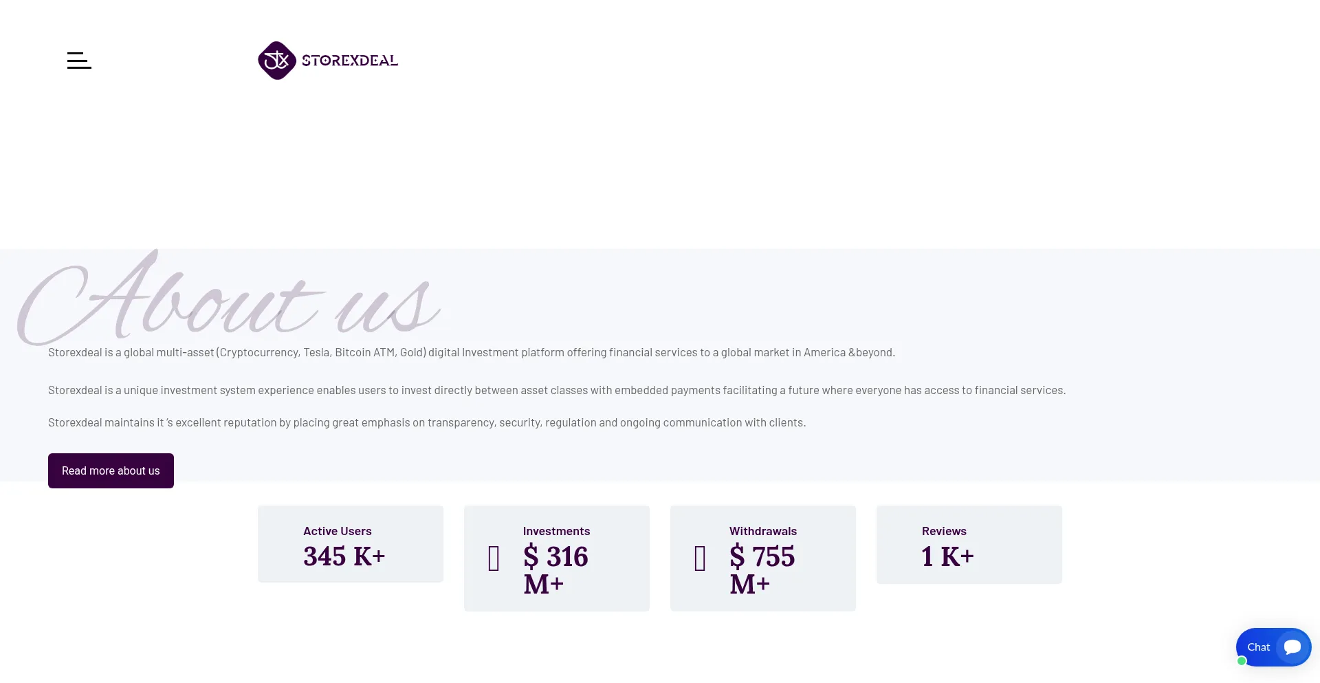 Website screenshot of Storexdeal.com