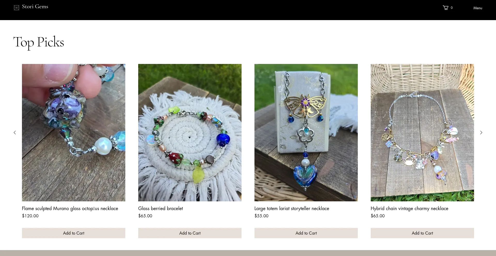 Website screenshot of Storigems.com