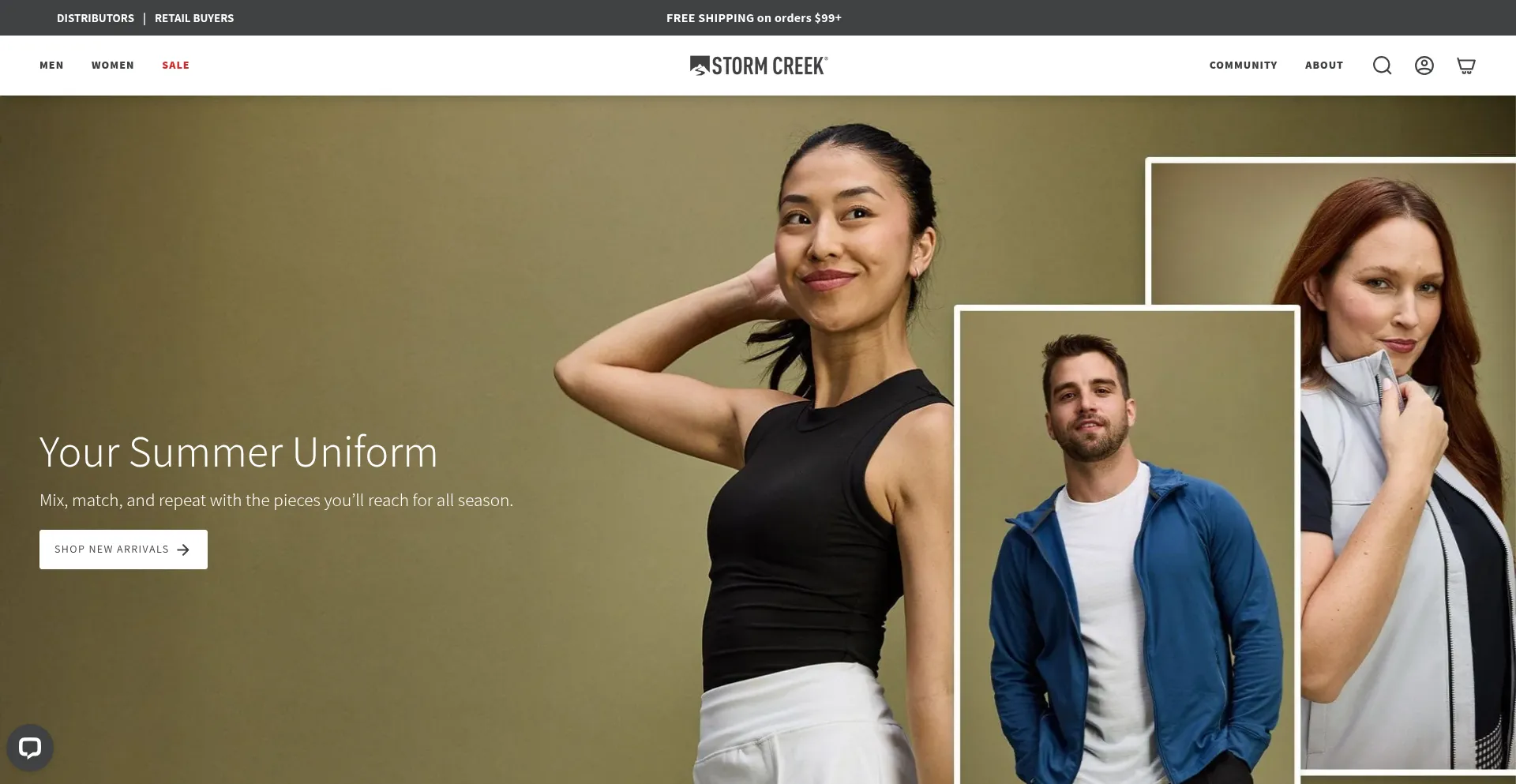 Website screenshot of Stormcreek.com