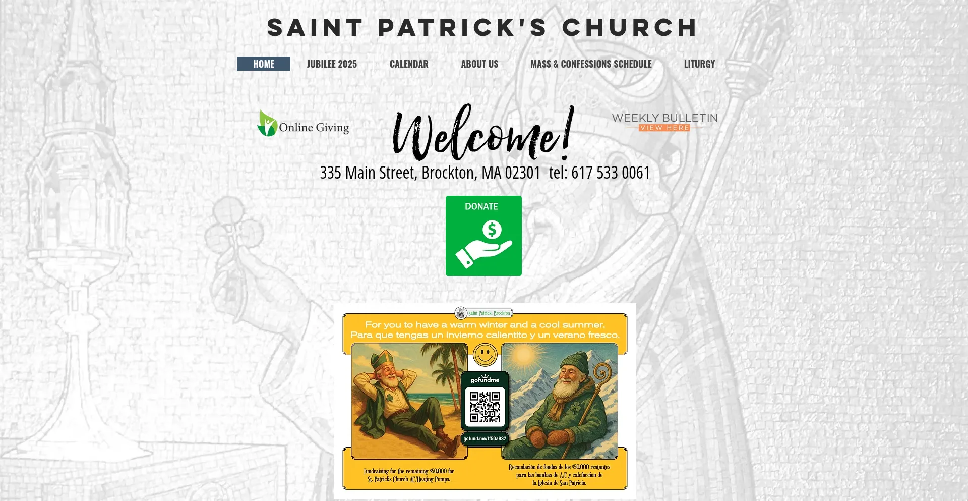 Website screenshot of Stpatrickbrockton.com