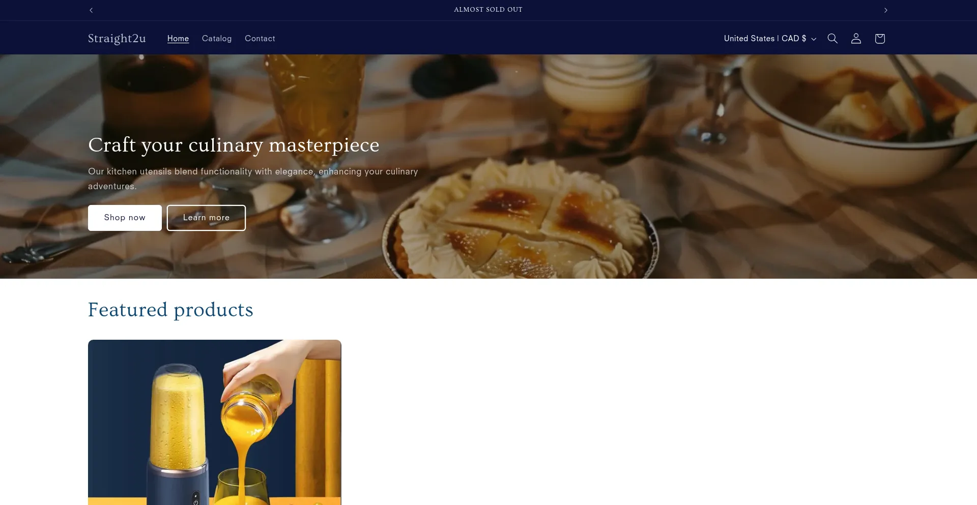 Website screenshot of Straight2u.store