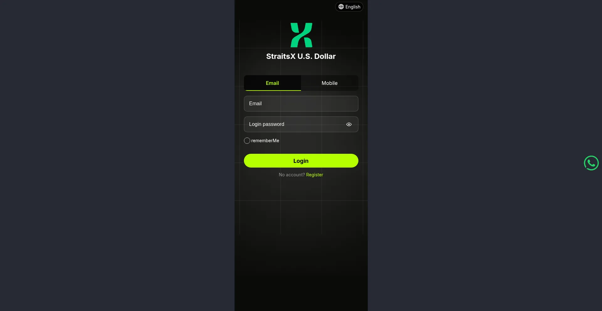 Website screenshot of Straitsx-app.top