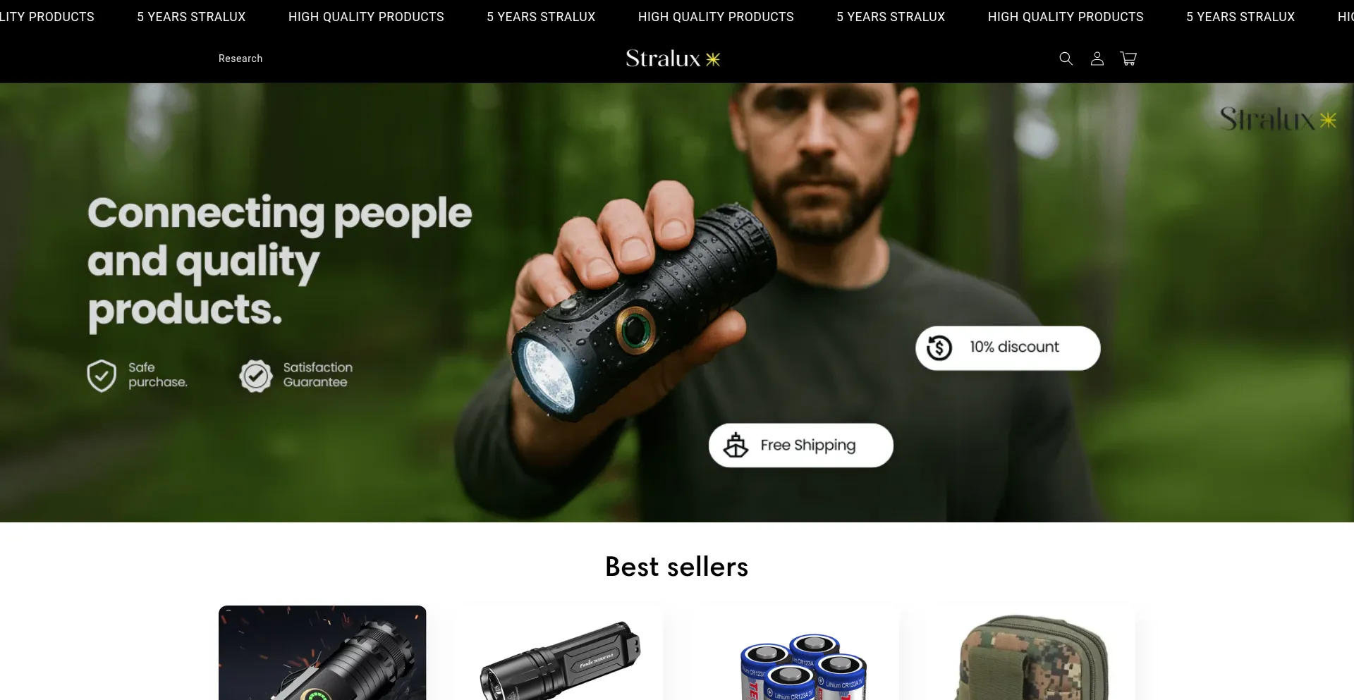 Website screenshot of Straluxshop.com