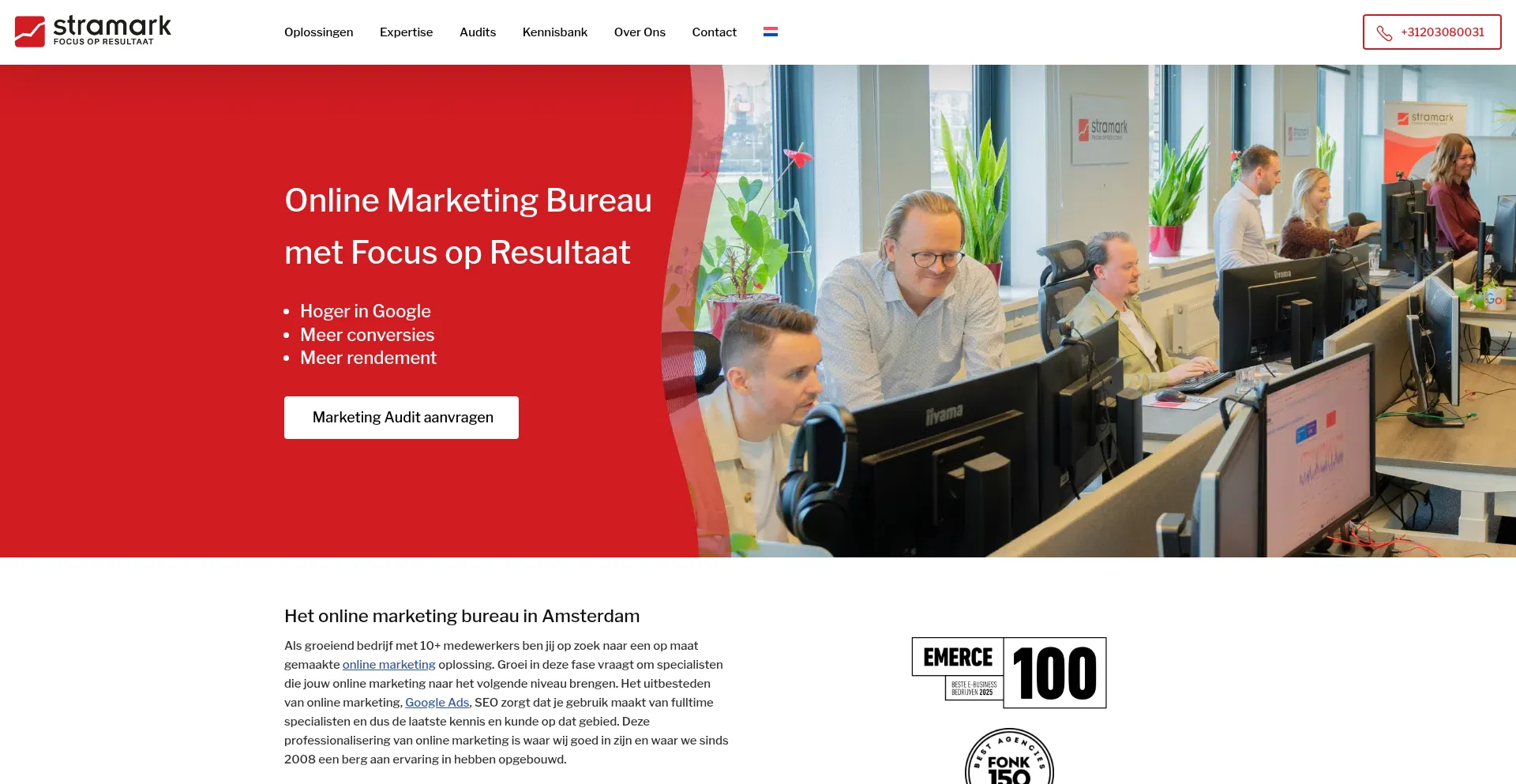 Website screenshot of Stramark.nl