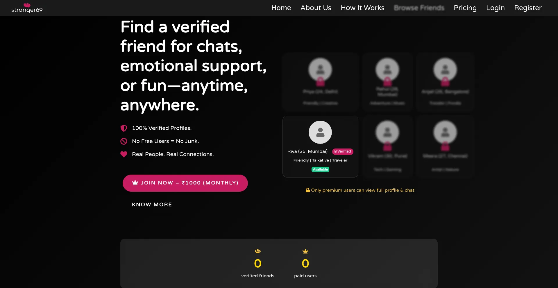 Website screenshot of Stranger69.net