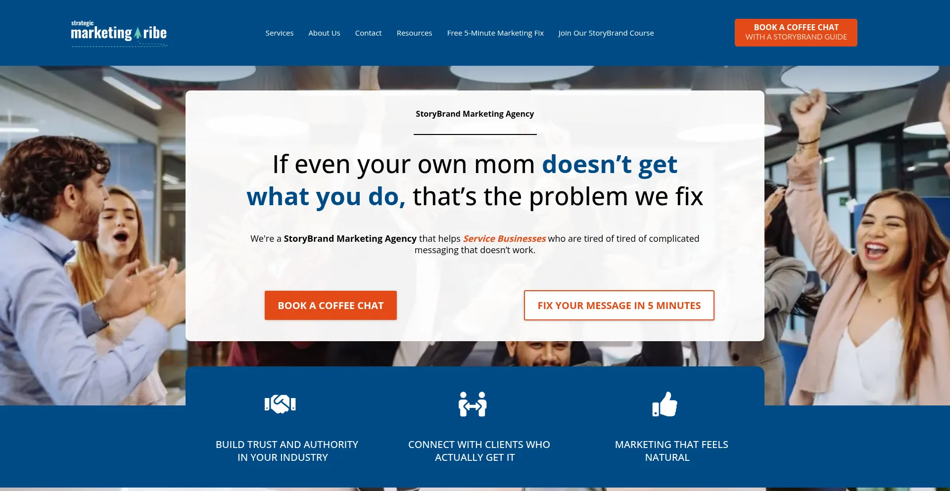 Website screenshot of Strategicmarketingtribe.com