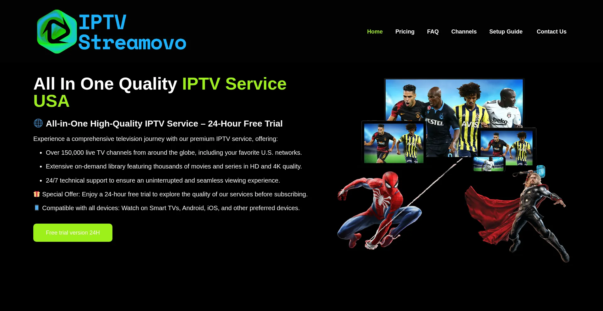 Website screenshot of Streamovo.com