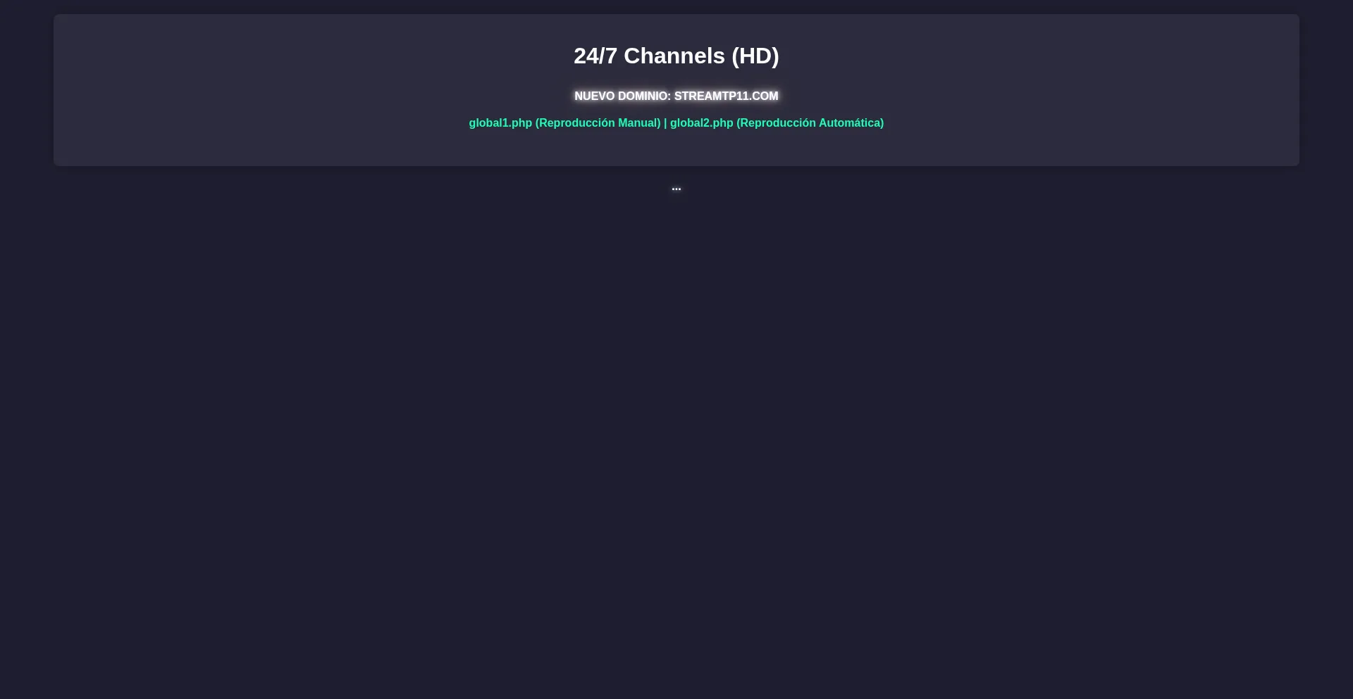 Website screenshot of Streamtp11.com