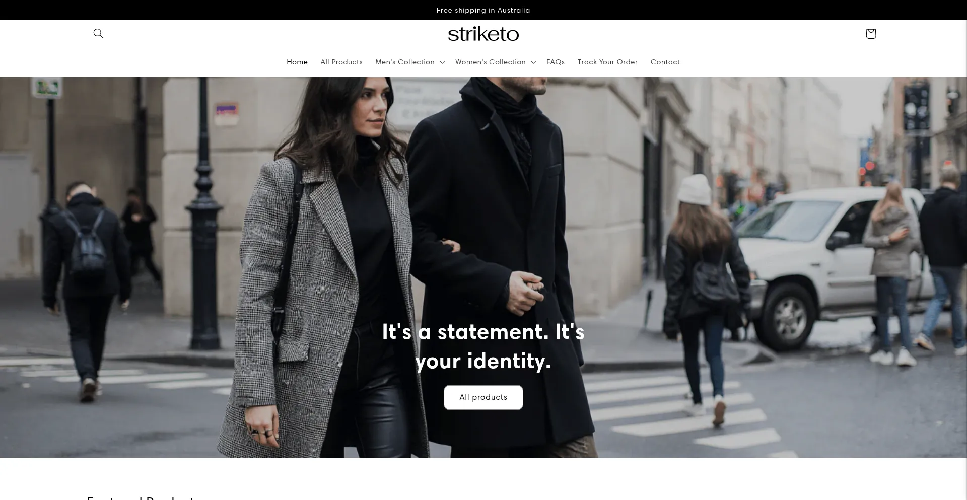 Website screenshot of Striketo.com