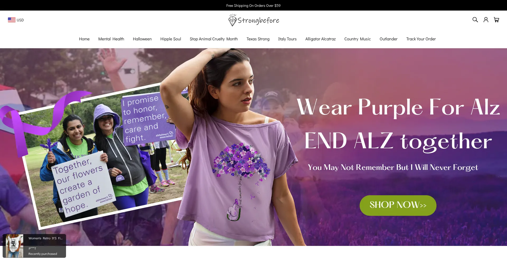 Website screenshot of Strongbefore.com