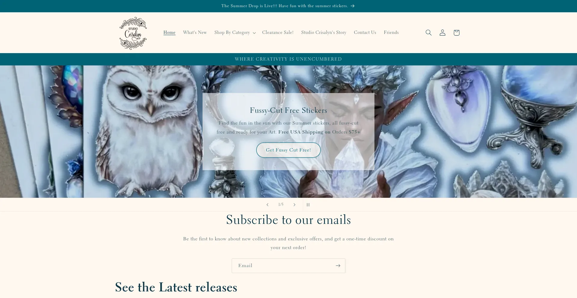 Website screenshot of Studiocrisalyn.com