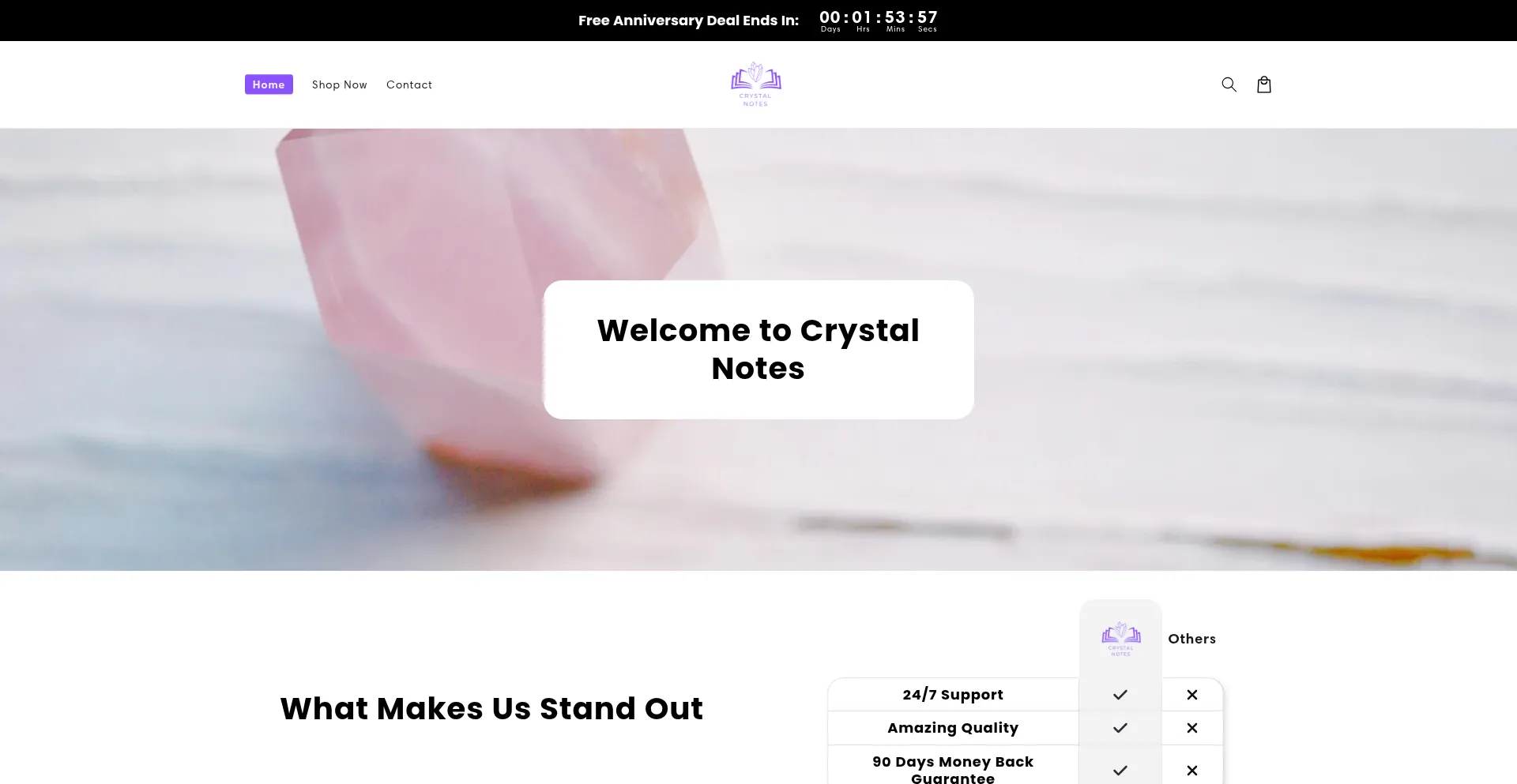 Website screenshot of Study-crystals.com