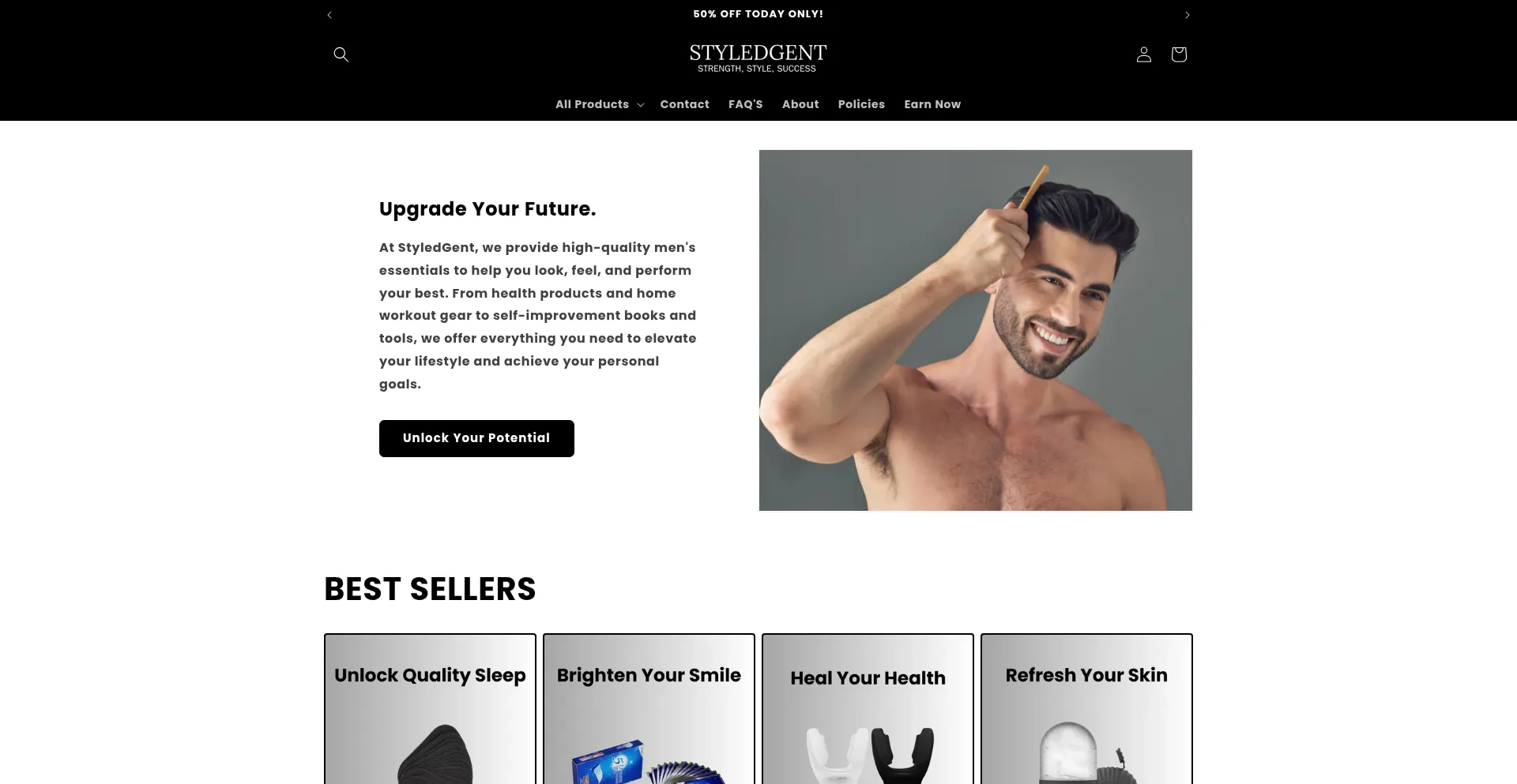 Website screenshot of Styledgent.com
